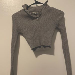 Open turtle neck shirt